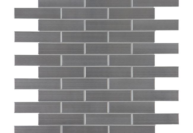 Anatolia Tile Stainless Steel 1 X 4 Brick Mosaic Glossy