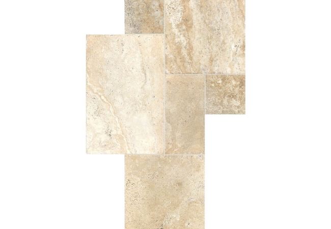 Anatolia Tile Picasso Cobble Stone Pattern Set Brushed Natural Stone