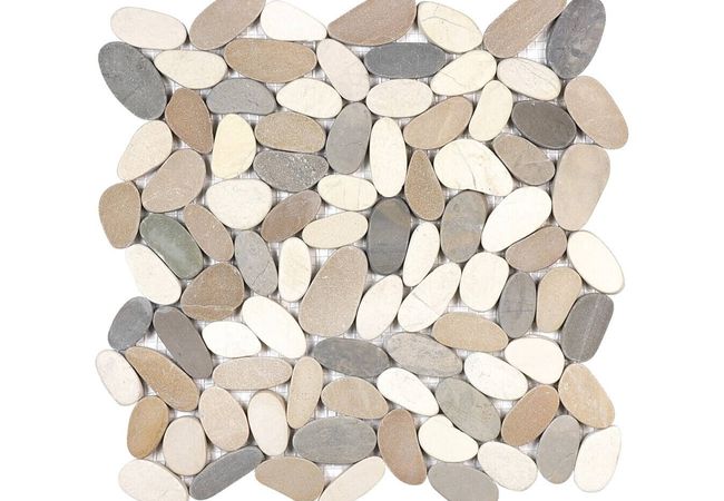 Anatolia Tile Zen Harmony Warm Blend Flat Pebble Mosaic Matte
