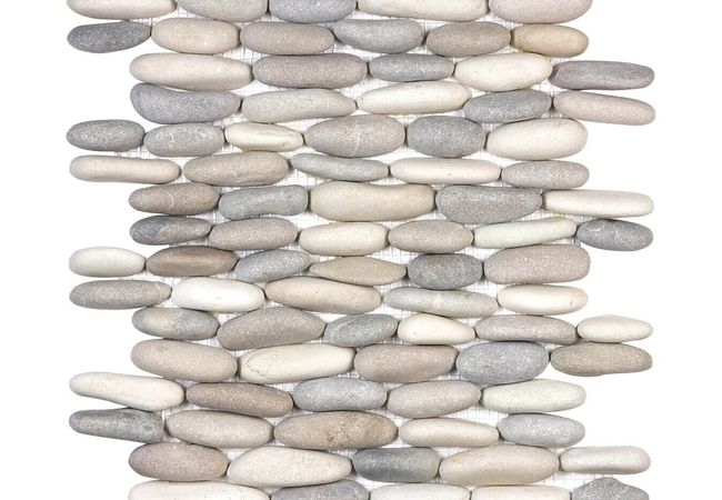 Anatolia Tile Zen Harmony Warm Blend Stacked Pebble Mosaic Matte