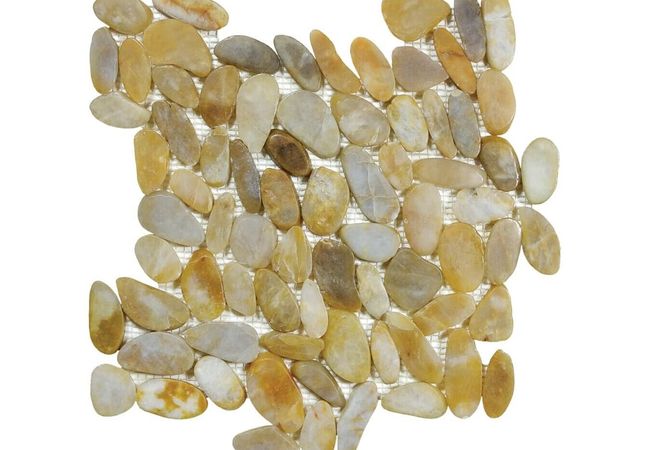 Anatolia Tile Zen Tonga Sunset Flat Pebble Mosaic Polished