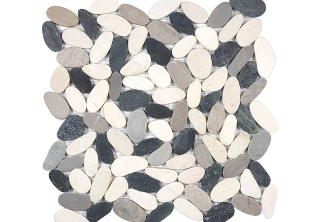 Anatolia Tile Zen Tranquil Cool Blend Flat Pebble Mosaic Matte