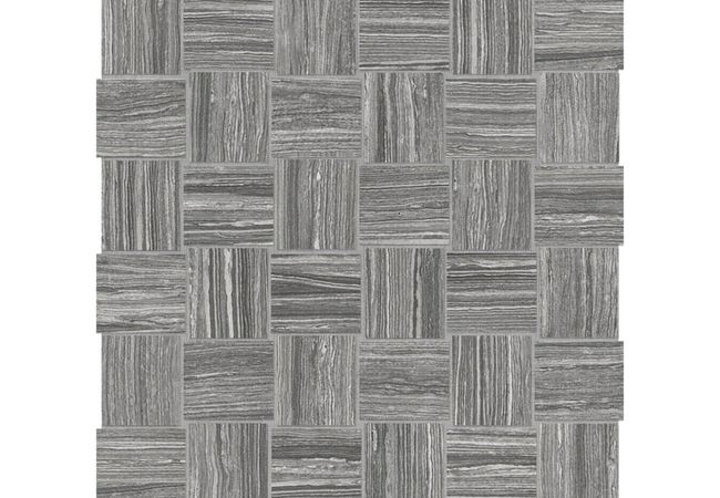 Anatolia Tile Eramosa Carbon Porcelain 2 x 2 Basketweave Mosaic Matte