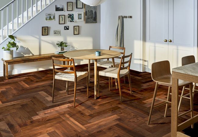 Anderson Tuftex Revival American Walnut Herringbone Rye view 2