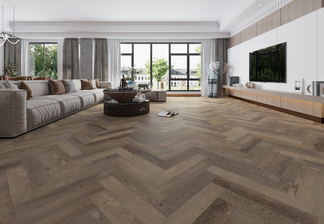 Biyork Floors Nouveau 7 Bespoke European Oak Herringbone Lake Promenade - Image 2
