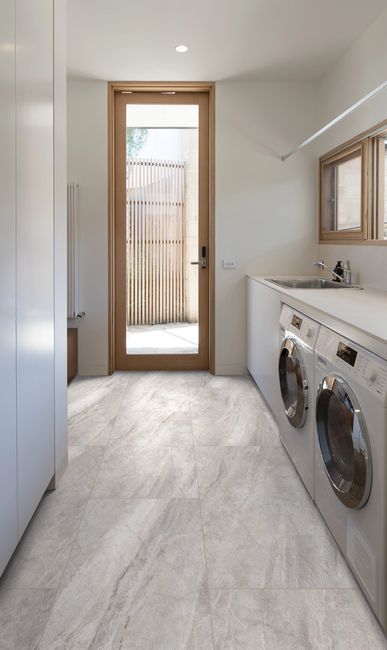 Coretec Graphite Travertine Luxury Vinyl Tile view 2