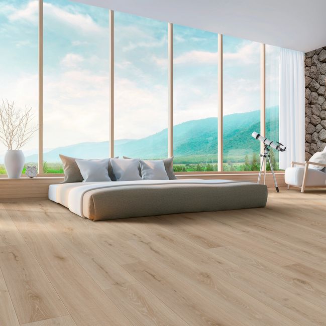 Coretec Retro Revival Soft Taupe Oak Luxury Vinyl Plank view 2
