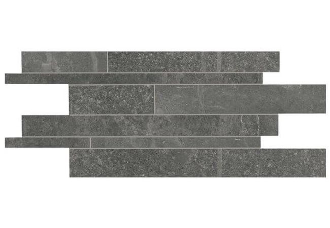 Ciot Tile 12''x24'' Groove Mos. Listelli Sfalsati Mistique Black Nat.