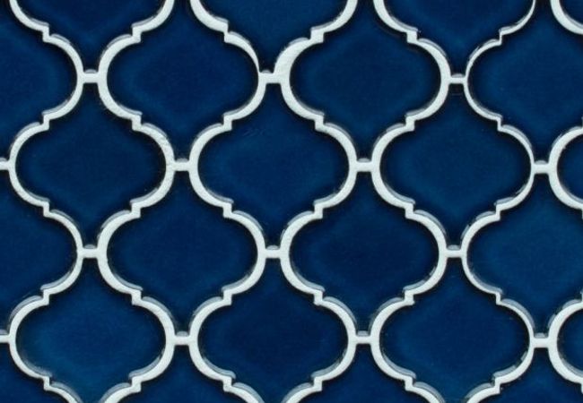 Ciot Tile 1970'S Arabesque Blue Glossy