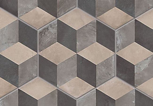 Ciot Tile Terra Esagono Decoro Cubo F 8.5''x10''