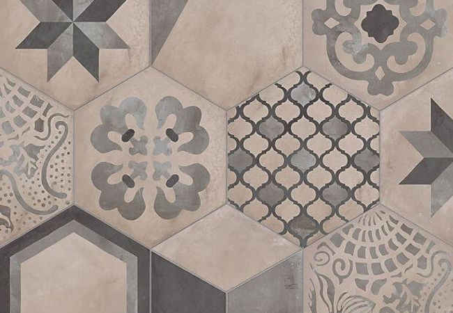 Ciot Tile Terra Esagono Mix Decori F 8.5''x10''