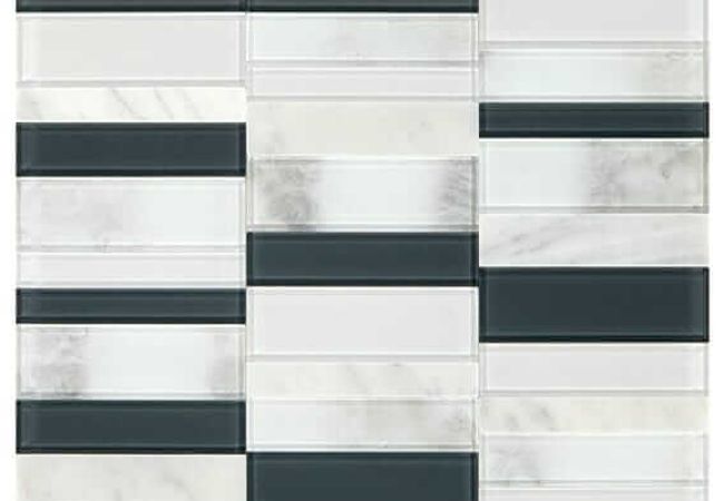 Daltile SimplyStick Mosaix Carrara White And Glass Blend