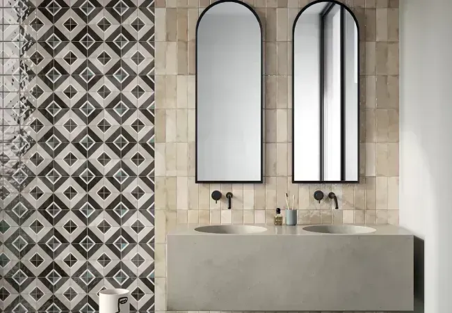 Midgley West Small Trend Black Tile 5"x4.25" Hexagon - Bright view 2