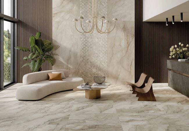 Midgley West Bolgheri Stone Beige Tile 24"x48" - Lappato view 2