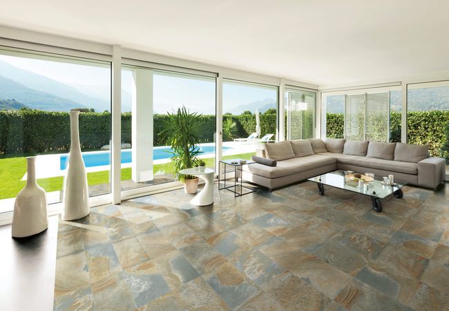 Midgley West Boulder Rust Mosaic Tile 2"x2" - Natural view 2