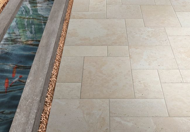 Midgley West In Falda Travertino Navona Tile 24"x24" Modulare Tile 41 - Natural view 2