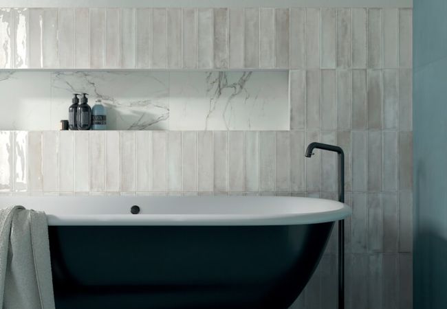 Midgley West Living White Tile 12"x24" - Glossy view 2