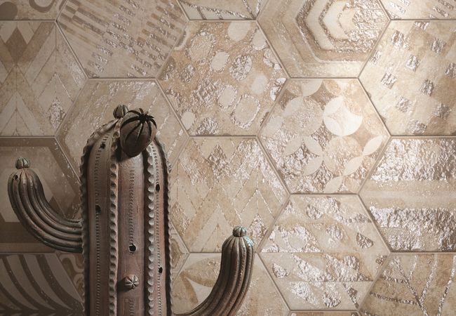 Midgley West Murano Sabbia Esagona Laguna Mix Tile 9.5"x11" Hex - Glossy view 2