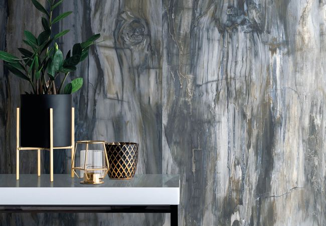 Midgley West Petrified Wood Blue Mosaic Tile 2"x2" Hexagon view 2