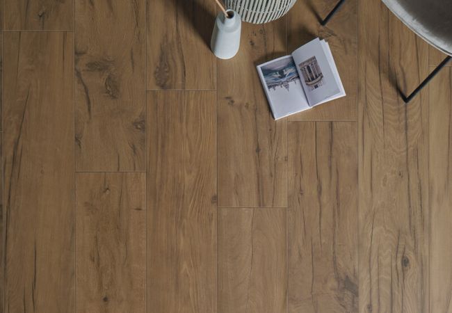 Midgley West Revival Silktech Cuoio Tile 4"x21" Chevron - Natural view 2