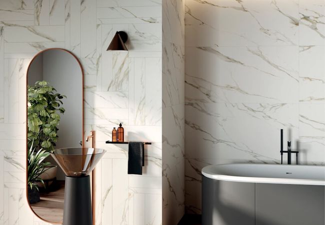 Midgley West Sensi Calacatta Michelangelo Tile 48"x48" - Antique 3D - Image 2