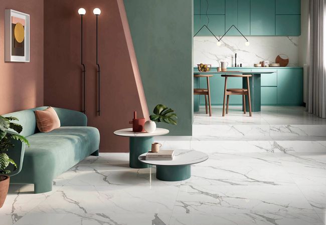 Midgley West Sensi Statuario Light Tile 48"x48" - Antique 3D - Image 2