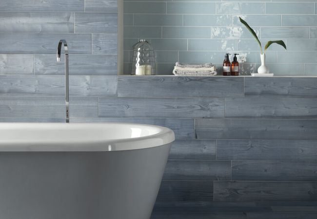 Midgley West Tulip Blue Tile 3"x14" - Natural - Image 2