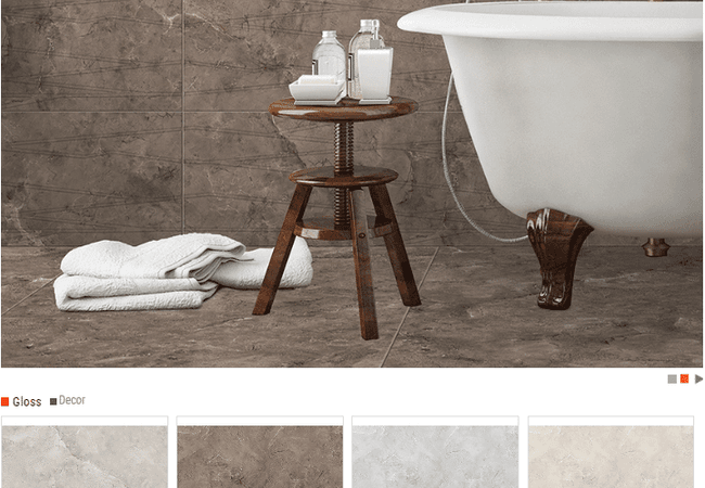 Olympia Concorde Gloss Ceramic Wall Tile Colors: Beige, Brown, Grey, Ivory Size: 10 X 35