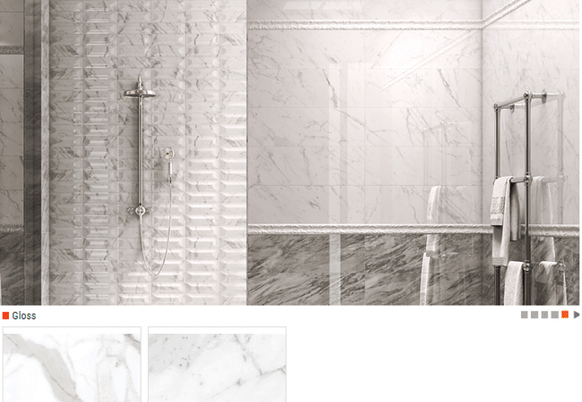 Olympia Inspire Gloss Cermaic Wall Tile Color: Bianco Calacatta, Bianco Statuario Size: 10 X 30