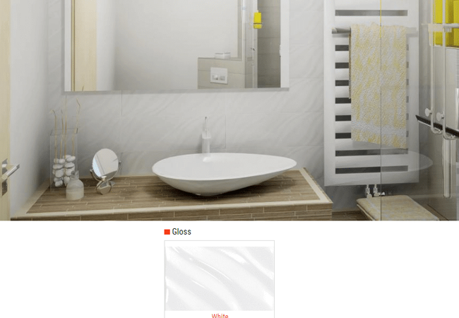 Olympia Trio Bouger Gloss Ceramic Wall Tiles Color White Size: 8 X 20