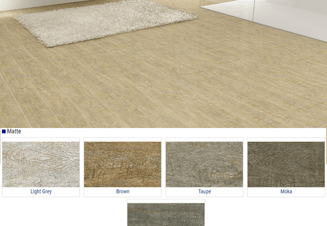 Olympia Crown Wood Matte Wood Look Porcelain Tiles Color: Light Grey, Brown, Taupe, Moka, Anthracite Size: 6x35