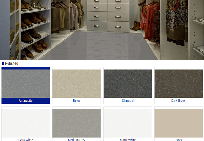 Olympia Unicolor Polished Porcelain Tile Color: Anthracite, Beige, Charcoal, Dark Brown, Extra White, Medium Grey, Siper White, Ivory, Light Grey, Taupe, Dark Grey, Super Black Size: 12x12 12x24 24x24