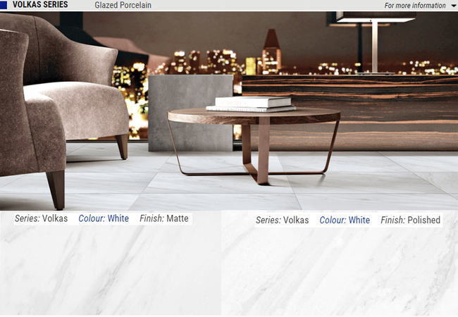 Olympia Volkas Polished and Matte Glazed Porcelain Tiles Color: White Size: 12x24 24x24 4x12