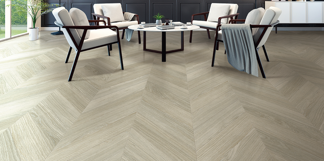 Twelve Oaks Surewood Chevron Khaki Luxury Vinyl Plank view 2