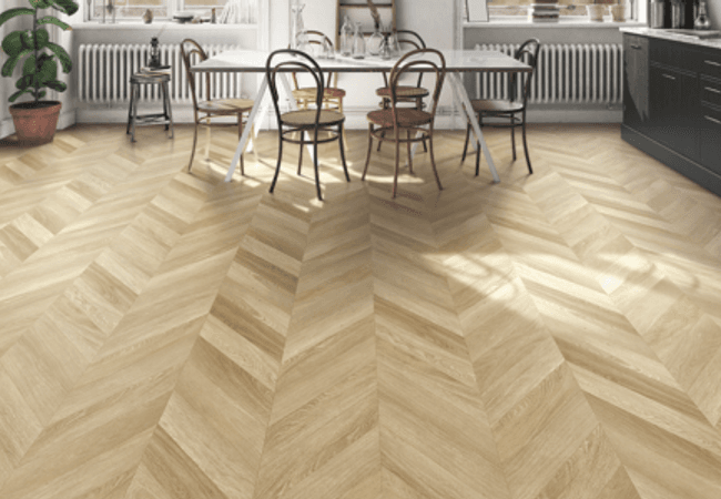 Twelve Oaks Surewood Chevron Tan Drop Luxury Vinyl Plank view 2
